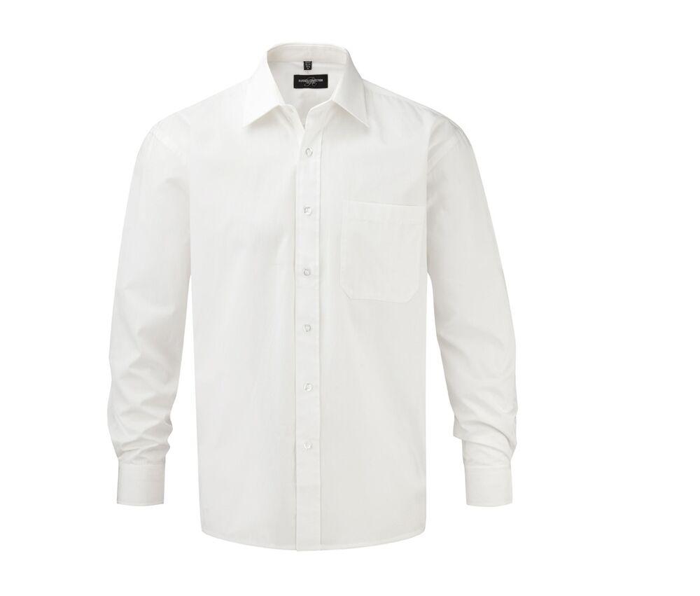 Russell Collection JZ936 - Men's Long Sleeve Pure Cotton Easy Care Poplin Shirt