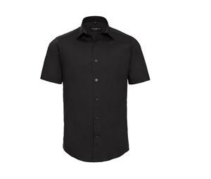 Russell Collection JZ947 - Men's Short Sleeve Fitted Shirt Black