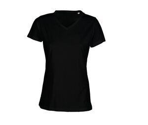 SANS Étiquette SE634 - T-shirt de senhora de gola em V sem etiqueta