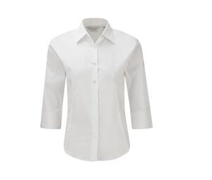 Russell Collection JZ46F - Szykowna koszula damska 3/4 Biały