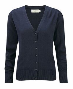 Russell Collection JZ715 - Ladies' V-Neck Knitted Cardigan French Navy