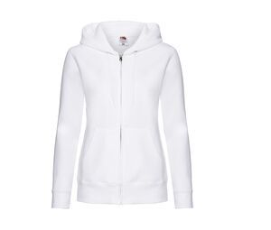 Fruit of the Loom SC375 - Premium 70/30 lady-fit hooded sweatshirt jacket White