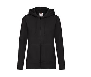 Fruit of the Loom SC375 - Premium 70/30 lady-fit hooded sweatshirt jacket Black
