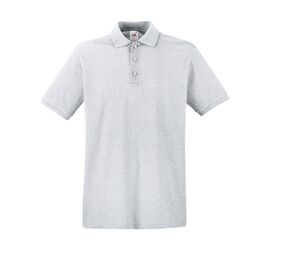 Fruit of the Loom SC385 - Men's Premium 100% Cotton Polo Shirt Heather Grey