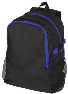 Black&Match BM905 - Sportowy plecak z kontrastowym zamkiem Czarno/Czerwony