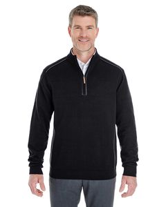 Devon & Jones DG478 - Men's Manchester Fully-Fashioned Half-Zip Sweater Black/Graphite