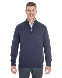 Devon & Jones DG478 - Men's Manchester Fully-Fashioned Half-Zip Sweater Navy/Graphite
