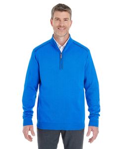 Devon & Jones DG478 - Men's Manchester Fully-Fashioned Half-Zip Sweater French Blue/Navy