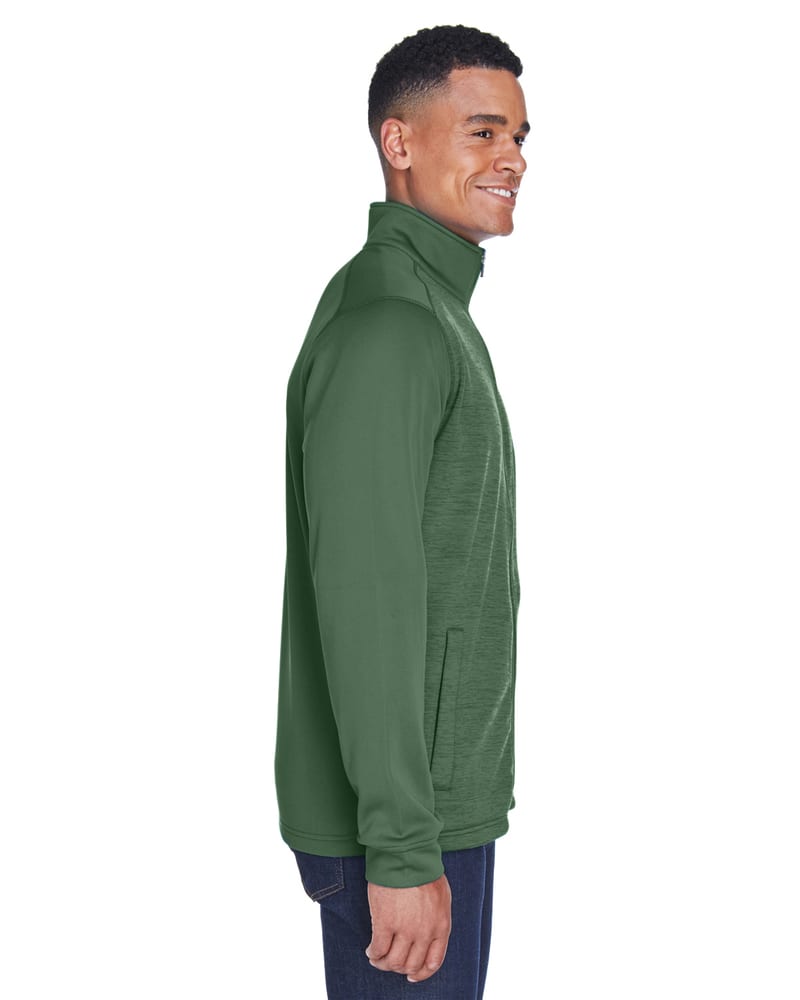 Devon & Jones DG796 - Men's Newbury Colorblock Mélange Fleece Full-Zip