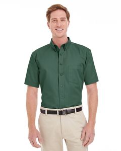 Harriton M582 - Men's Foundation 100% Cotton Short Sleeve Twill Shirt Teflon Hunter
