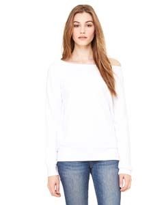 Bella+Canvas 7501 - Ladies' Triblend Wideneck Sweatshirt Solid Wht Trblnd
