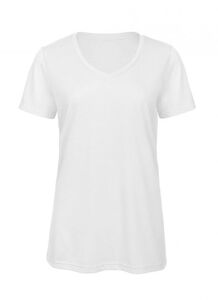 B&C BC058 - Women's tri-blend v-neck t-shirt White