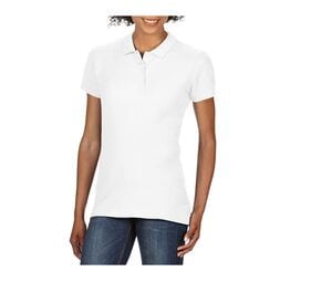 Gildan GN48L - Camisa polo feminina de piquê Branco