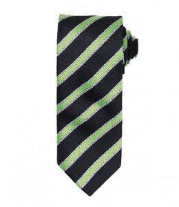 Premier PR783 - Waffle Stripe Tie Black/Lime