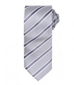 Premier PR783 - Waffle Stripe Tie Silver/Dark Grey