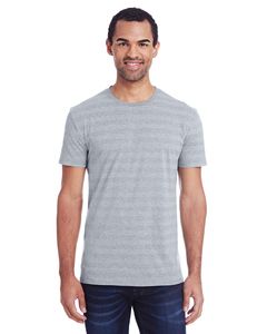 Threadfast 152A - Men's Invisible Stripe Short-Sleeve T-Shirt Heather Grey Invisible Stripe