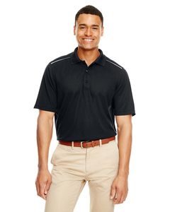 Core 365 88181R - Men's Radiant Performance Piqué Polo with Reflective Piping Noir