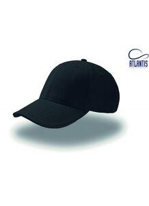 Atlantis AT094 - 6-panel cap with sandwich visor Black/Black