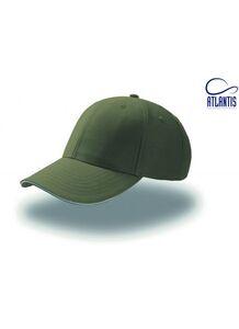 Atlantis AT094 - 6-panel cap with sandwich visor Olive/White