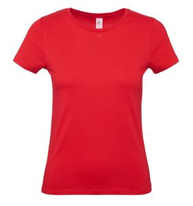 B&C BC02T - Camiseta feminina 100% algodão Vermelho