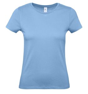 B&C BC02T - Camiseta feminina 100% algodão Azul céu