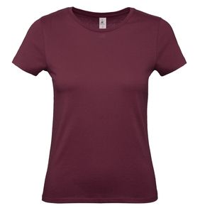 B&C BC02T - Camiseta feminina 100% algodão Borgonha
