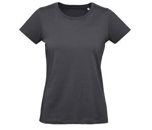 B&C BC049 - Camiseta Feminina 100% Algodão Orgânico Cinzento escuro