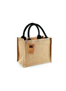 Westford Mill WM412 - Jute mini gift bag Natural/Black