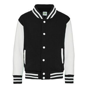 All We Do JHY043 - JUST HOODS YOUTH LETTERMAN JACKET Jet Black / Arctic White