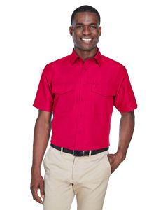 Harriton M580 - Men's Key West Short-Sleeve Performance Staff Shirt Red