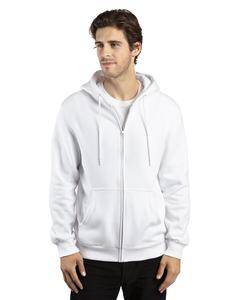 Threadfast 320Z - Unisex Ultimate Fleece Full-Zip Hooded Sweatshirt White