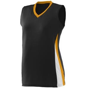 Augusta Sportswear 1356 - Girls Tornado Jersey Black/Gold/White