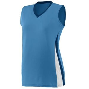 Augusta Sportswear 1356 - Girls Tornado Jersey Columbia Blue/ Navy/ White