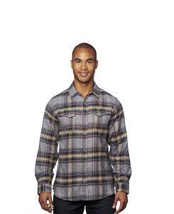 Burnside BN8219 - Adult Snap Flannel Shirt Gris claro
