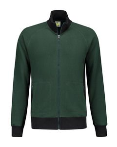 Lemon & Soda LEM4725 - Sweater Cardigan Workwear Forest Green/BK