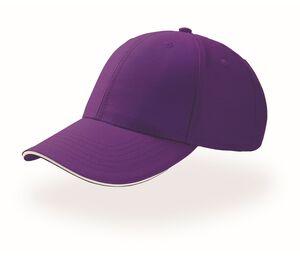 Atlantis AT094 - 6-panel cap with sandwich visor Purple / White