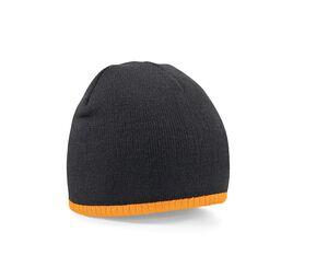 BEECHFIELD BF44C - Gorro - Two-Tone Knitted Hat Black / Fluorescent Orange