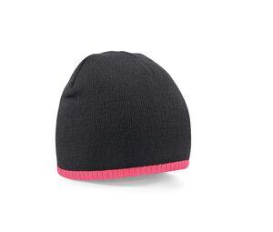 BEECHFIELD BF44C - Gorro - Two-Tone Knitted Hat Black/ Fluorescent Pink