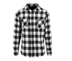Build Your Brand BY031 - Flannel Shirt Black / White