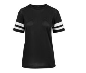 Build Your Brand BY033 - Camiseta de malha feminina Preto / Branco