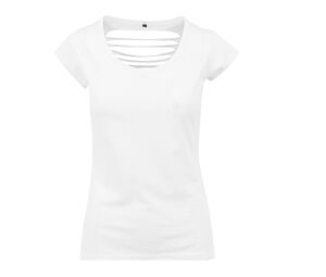 Build Your Brand BY035 - Woman T-shirt back lacerated White