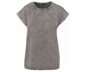 Build Your Brand BY053 - Faded effect T-Shirt Grey / Black