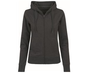Build Your Brand BY069 - Zip Pullover woman Charcoal