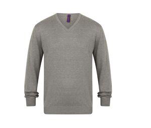 Henbury HY720 - Sweater V-hals heren Slate Grey Marl