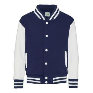 AWDIS JH043J - Children's Baseball Sweatshirt Oxford Navy / White