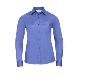 Russell Collection JZ34F - Women's Poplin Shirt Corporate Blue