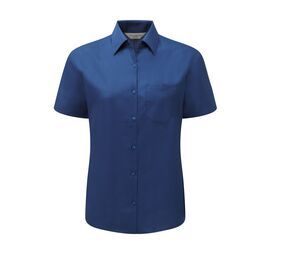 Russell Collection JZ35F - Ladies’ Poplin Shirt Royal blue