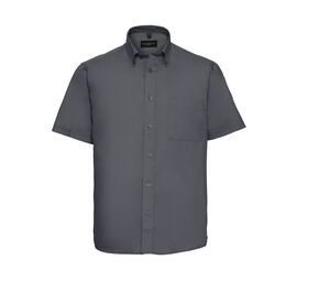 Russell Collection JZ917 - Men's Short Sleeve Classic Twill Shirt Zinc