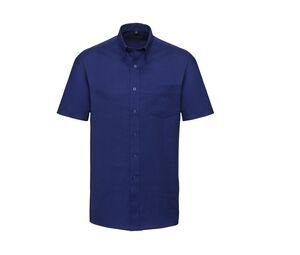 Russell Collection JZ933 - Men's Short Sleeve Easy Care Oxford Shirt Bright Royal