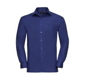 Russell Collection JZ936 - Mens Long Sleeve Pure Cotton Easy Care Poplin Shirt